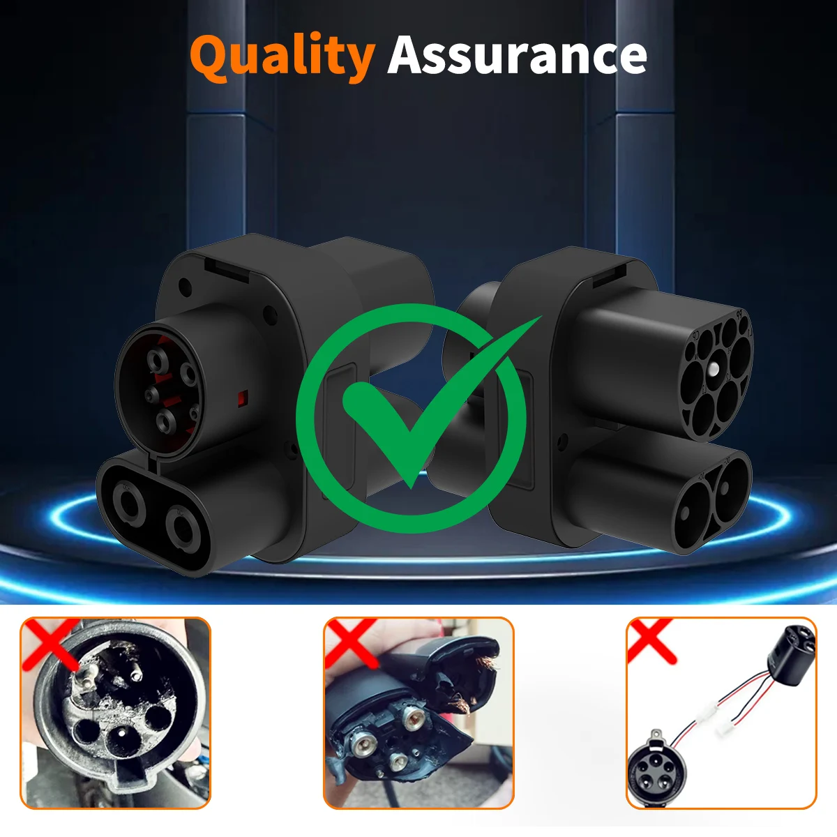 WUFEN 250KW Adattatore CCS2 a CCS1 DC 250A Orlis1000V Ricarica rapida Compatibile con caricabatterie CCS2 a CCS1 Auto Non applicabile a BMW i3