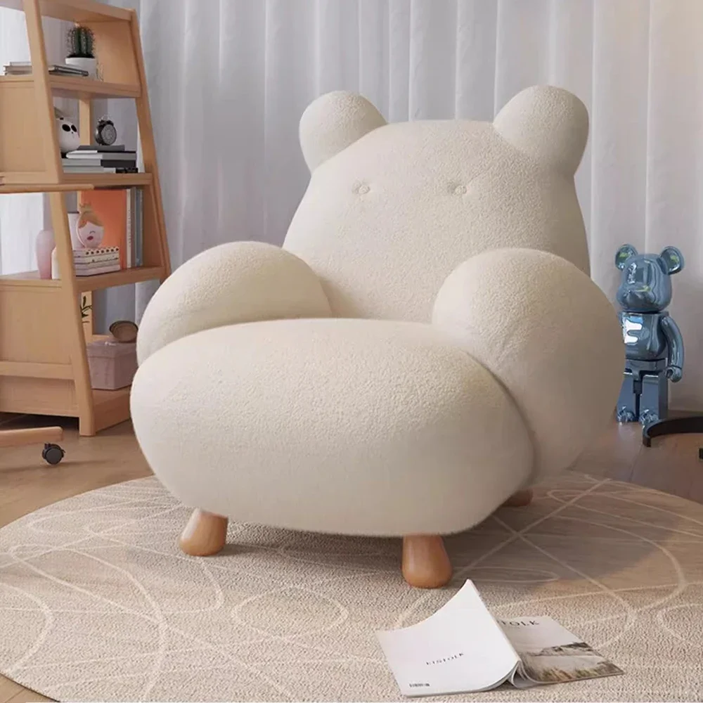 الأبيض Kawaii مسند الرأس كراسي غرفة المعيشة الفاخرة القراءة التأمل كراسي كسول أريكة استرخاء كرسي معدني ديكور المنزل #2