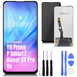 LCD Display Touch Screen Digitizer Assembly, Peças de Reposição, Fit para Huawei Honor 9X, Y9 Prime 2019, Psmart Z, Honor 9X Pro, 6,59 em