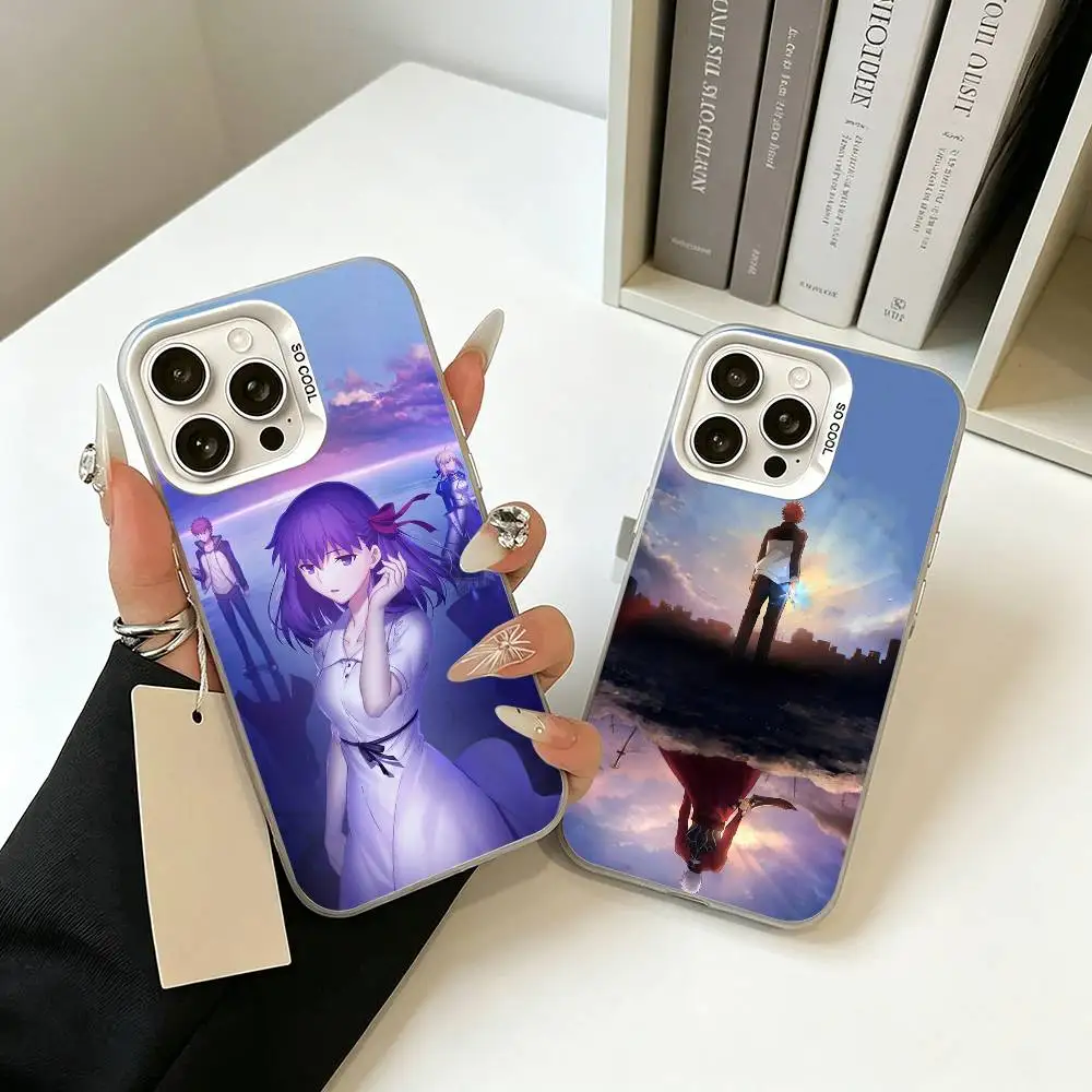 Чехол для телефона Clash With Future Self Fatestay night UBW для iPhone 17 Air 16 15 14 13 12 11 Pro Max, белый, серебристый, жесткий чехол