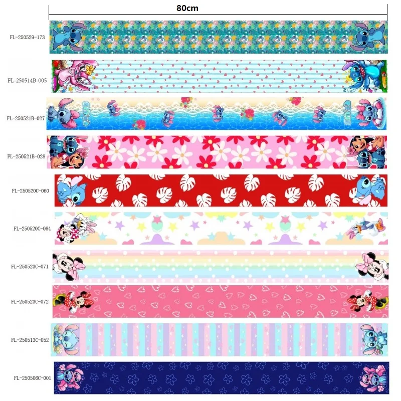 

Лента в репсовую ленту Stitch Minnie Disney с двумя концами, 75 мм, 3 дюйма, 50 ярдов для Haribows, аксессуары ручной работы «сделай сам»