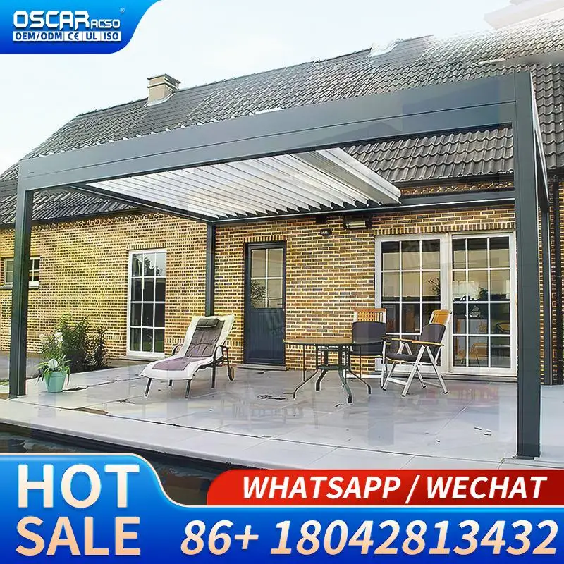 Modern Waterproof Luxury Bioclimatic Gazebo &  Kits for Outdoor Patio Garden in Western Regions  Pergola