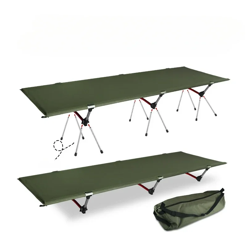 Camping Cot Portable Folding Bed Ultralight Aluminum Alloy Sleeping Cot for Outdoor Hiking Backpacking Travel