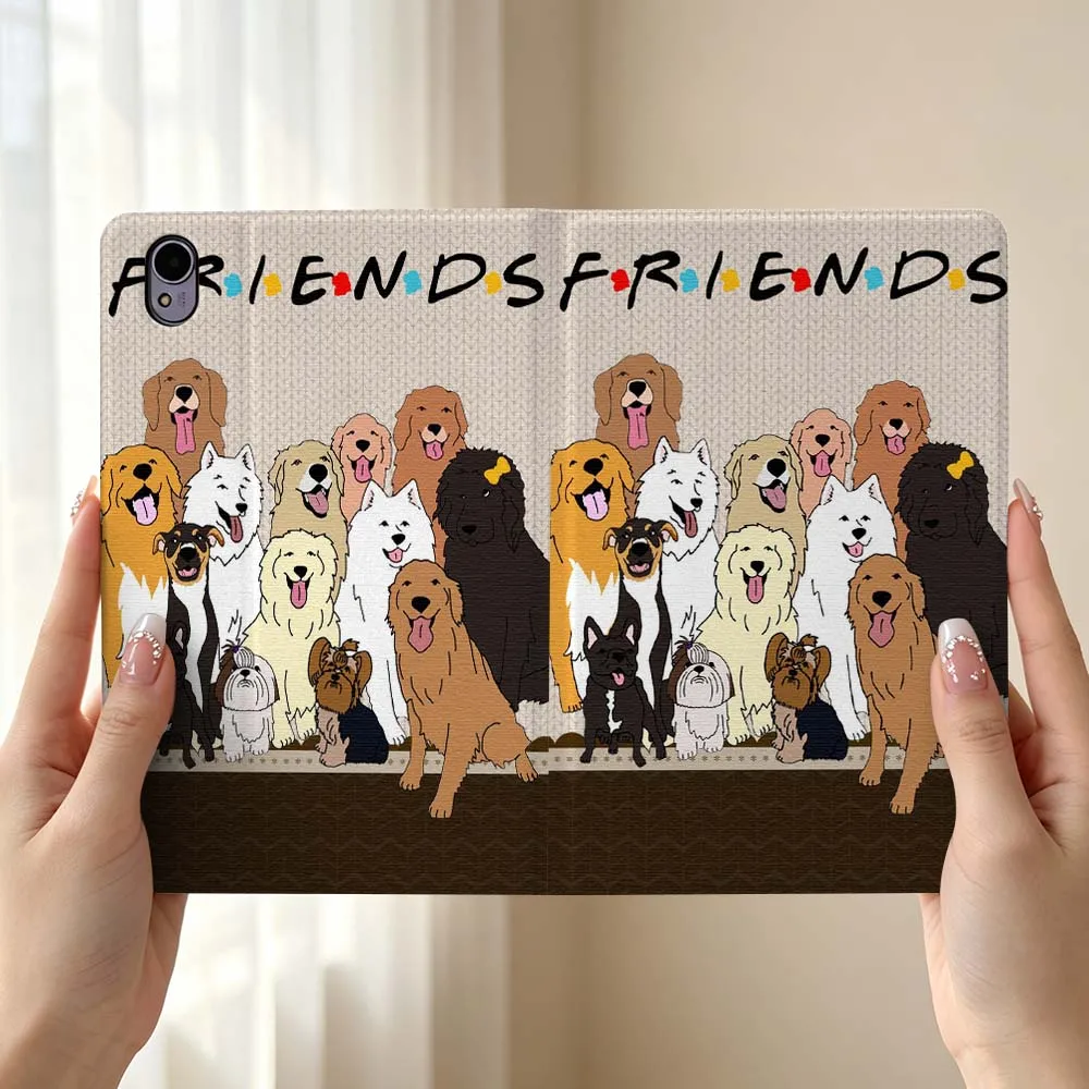 Cartoon Dog  Friends Pen Tray For Huawei MediaPad MatePad Honor Pro V6 9 V8 X9 X 10 13.3 12.3 11 11.5 Inch Tablet Case