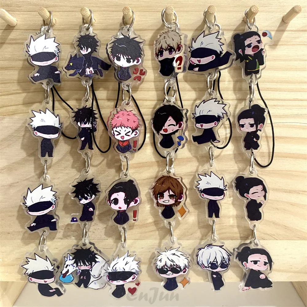 Spell Return Peripheral Lanyard Xia Youjie Gojo Gofu Kuroe Handyhülle Hängekette Schultasche Niedlicher Anime-Schlüsselanhänger – Detail 1