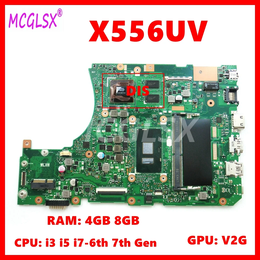 

X556UV Материнская плата ASUS X556U X556UV X556UQ X556UQK K556U K556UQ K556UQK X556UR X556URK материнская плата i3 i5 i7-6th 7th Gen CPU