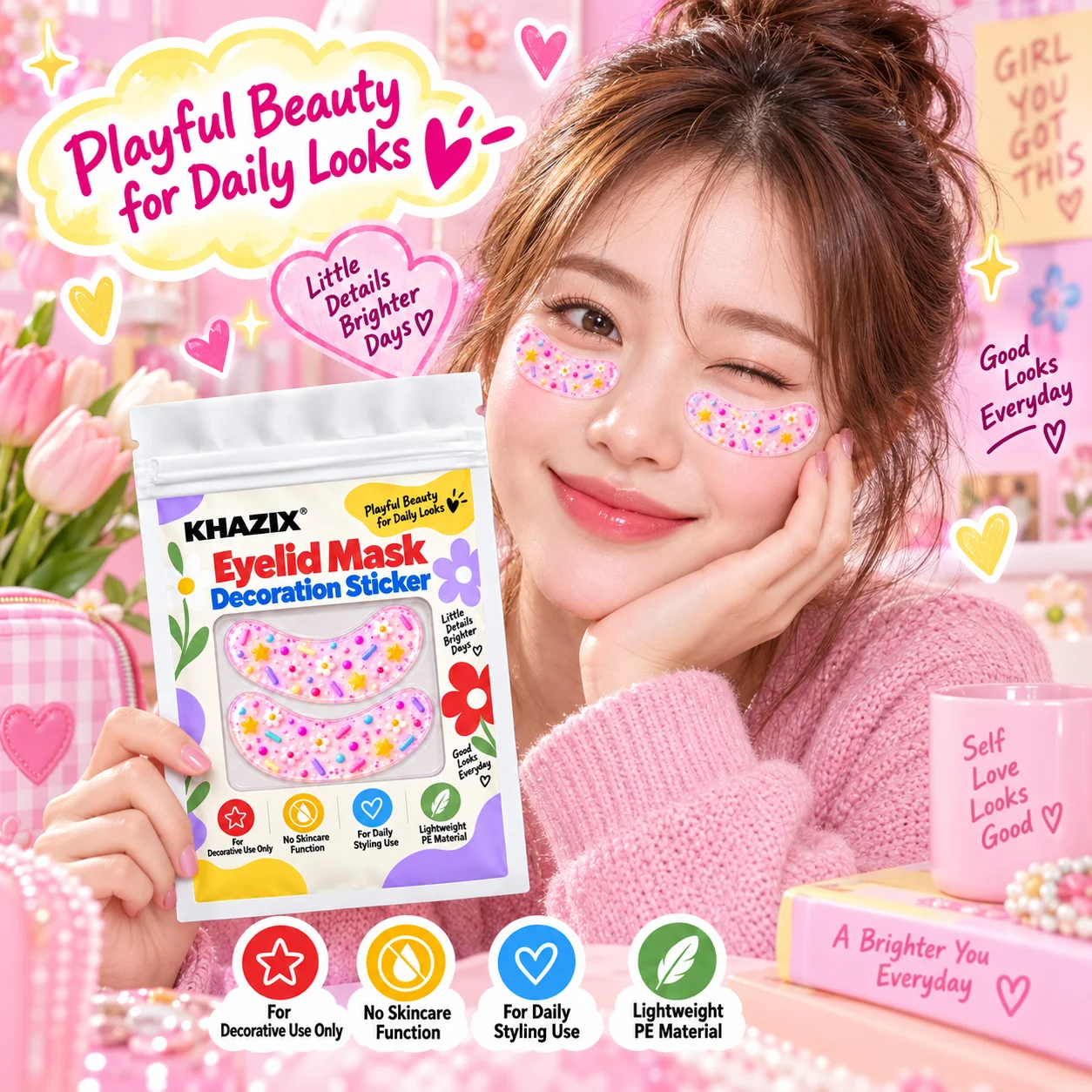 10pcs Colorful Eyelid Makeup Sticker