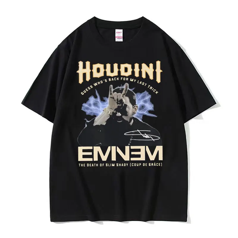 Eminem Rap God Houdini The Death of Slim Shady New Release Album T Shirt Men Women Fashion Hip Hop Oversized T-shirt Streetwear