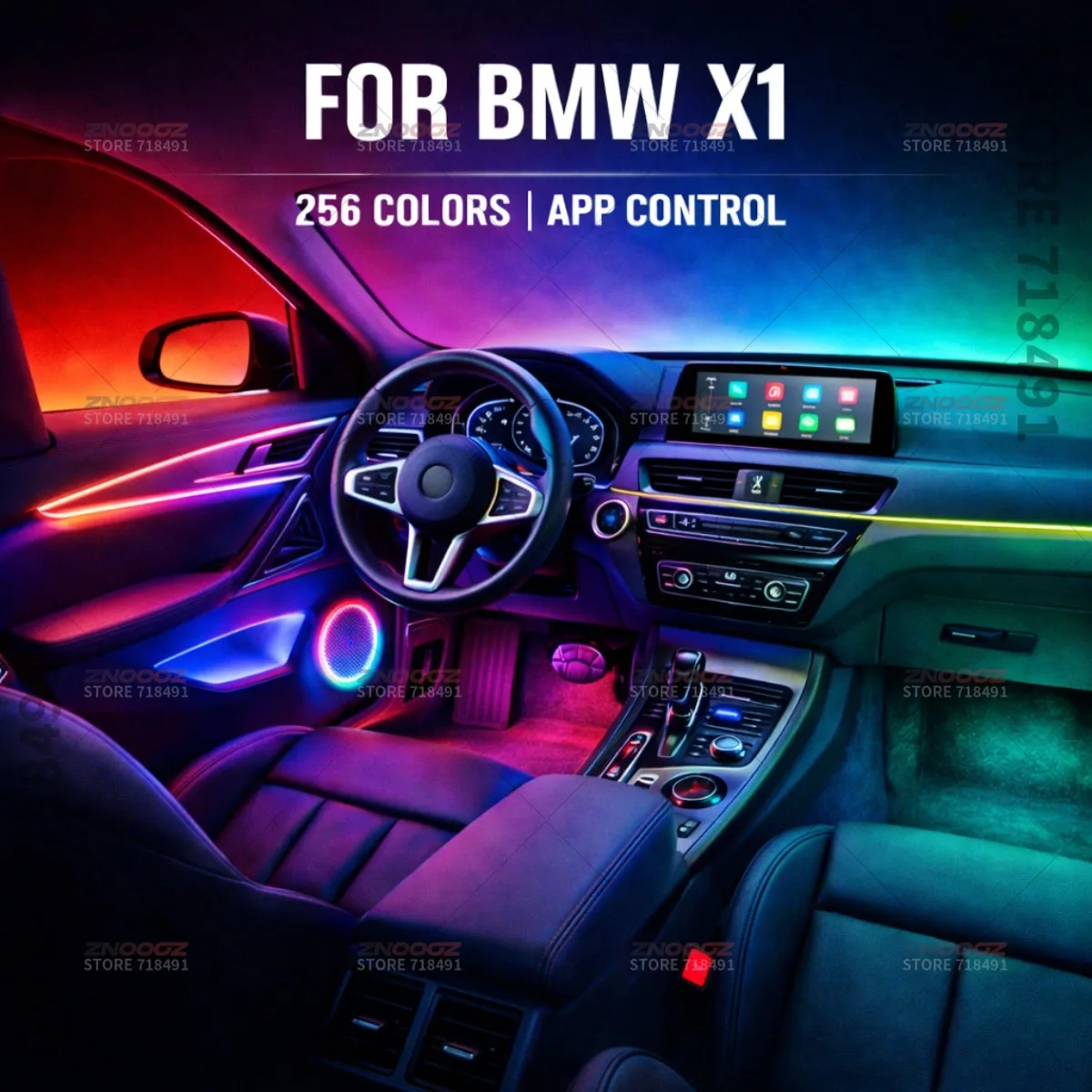 

22in1 RGB Car Interior Acrylic Car Ambient Lights RGB Hidden Acrylic Strip Decoration Atmosphere Accessories For BMW X1