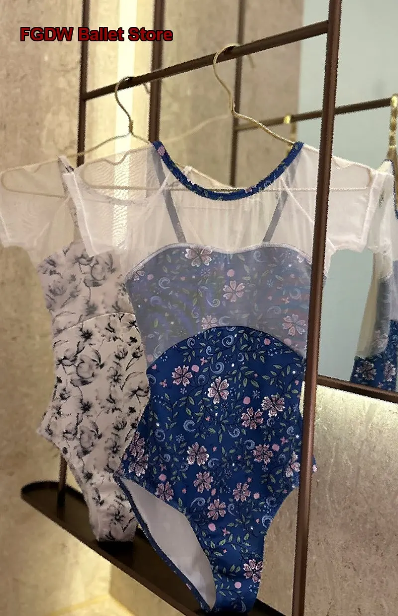 Women's Adult Ballet Leotard Soft Mesh Dance Dress Short Sleeves Body Suit Practice Leotard Aerial Yoga One-Piece Dress Basic Tr