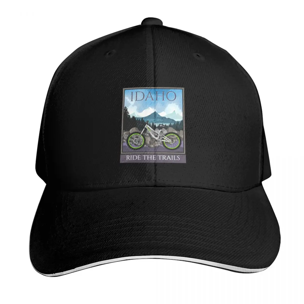 Mountain Biking - Ride Idaho Baseball Cap Six Panel Structured Crown Sun Protection UPF 50+ Breathable Mesh Back