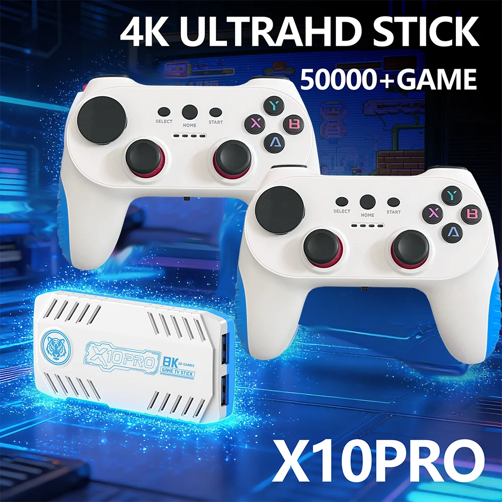 

Новая игровая приставка X10 Pro 2026 года, 4K, 128 ГБ, 50000+ игр, беспроводные геймпады, классические аркадные игры для ТВ