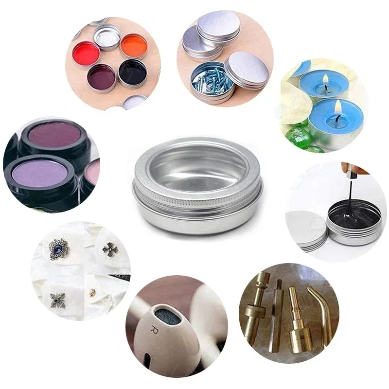 12/24/8/96 Chiếc 60Ml Kim Loại Nến Bình Nhôm Tín Hũ Có Cửa Sổ Lọ Chiết son Dưỡng Môi Hộp Đựng Mỹ Phẩm Mẫu Bình