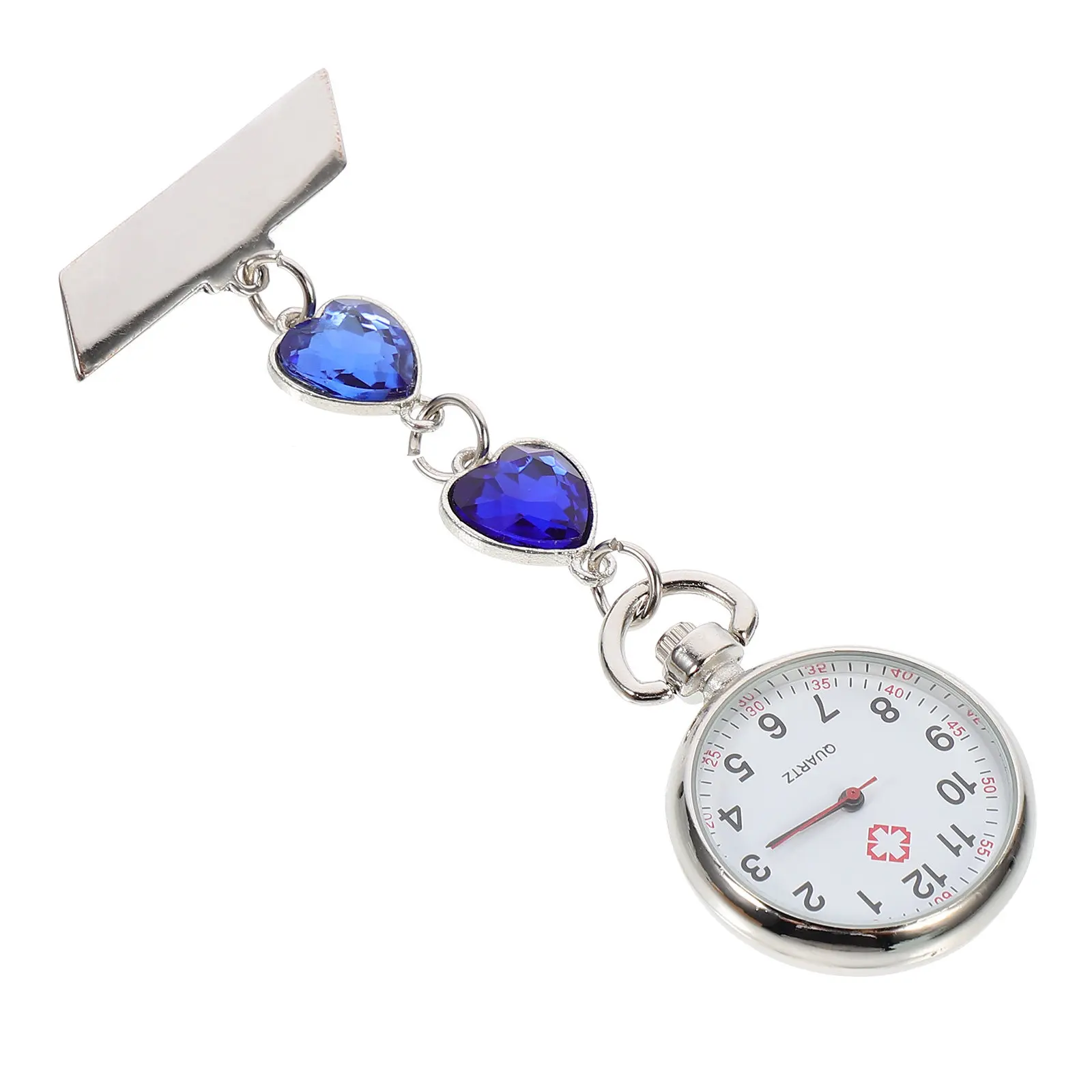 

Наручные часы для медсестер в форме персикового сердца, подвесные кварцевые часы для женщин, студенток, декоративные часы для медсестер с клипсой