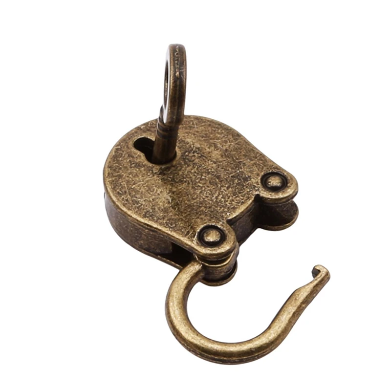 قفل عتيق هدية صندوق خشبي قفل قفل الكمبيوتر المحمول قفل أمان صغير قديم خمر قفل معدني مفتاح قفل 2025 نموذج جديد