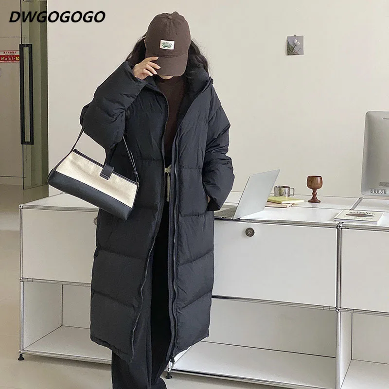 

Zipper Long Sleeve Women's CoatSolid Color Long Cotton Coat Fashion Casual Warm Autumn Winter Parka
