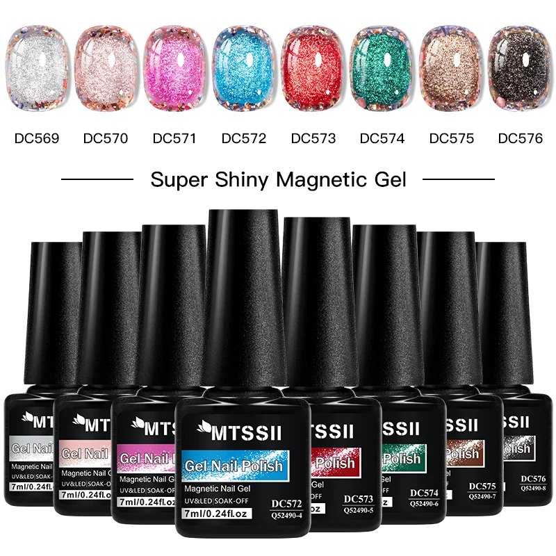 سوبر لامعة القط المغناطيسي هلام طلاء الأظافر تألق بريق شبه دائم عاكس هلام الأشعة فوق البنفسجية/LED نقع قبالة مسمار الفن زينة #6