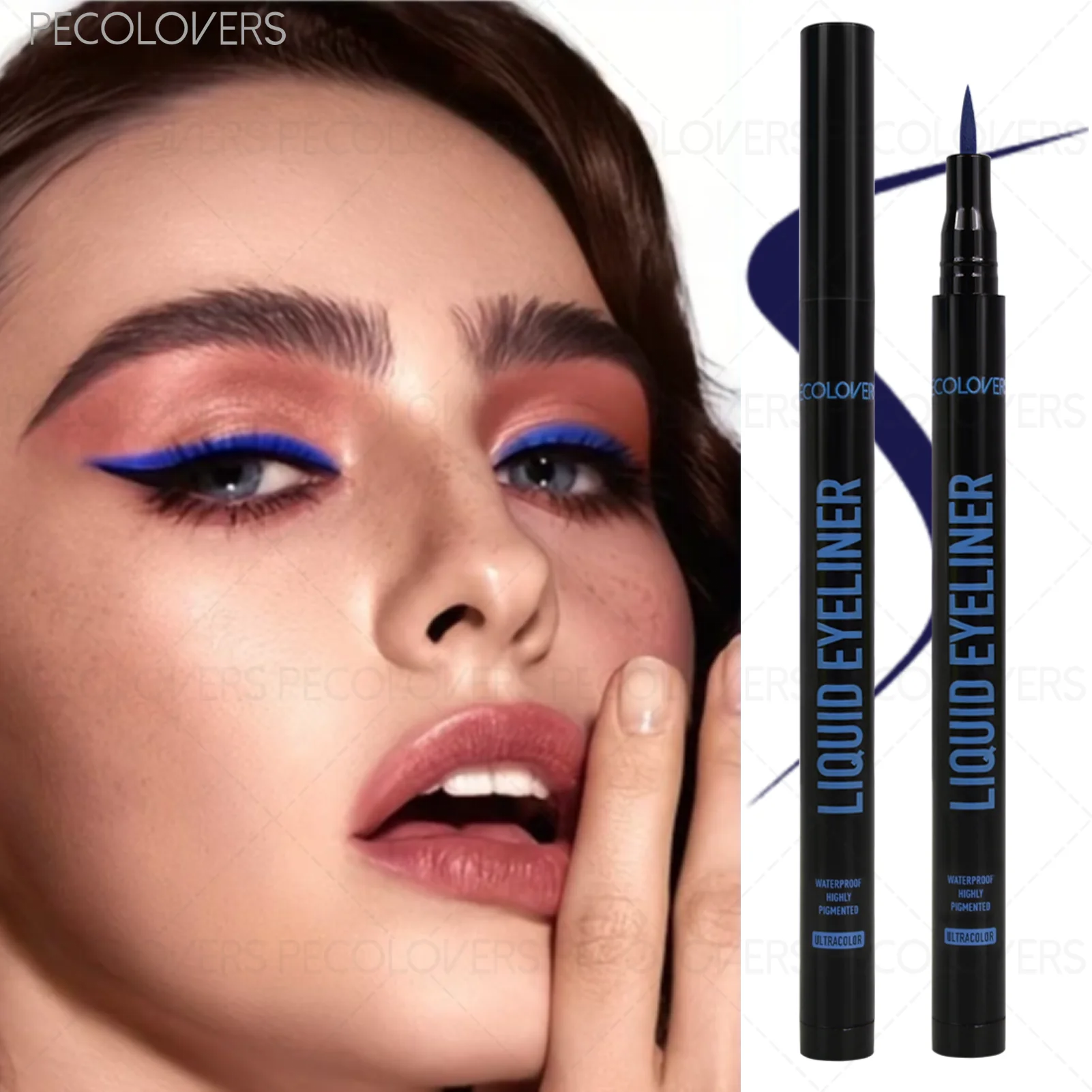قطعة واحدة من قلم تحديد العيون عالي الألوان، محدد عيون متعدد الألوان، سريع الجفاف يدوم طويلاً، مكياج كحل جريء، لجميع أنواع الأنواع