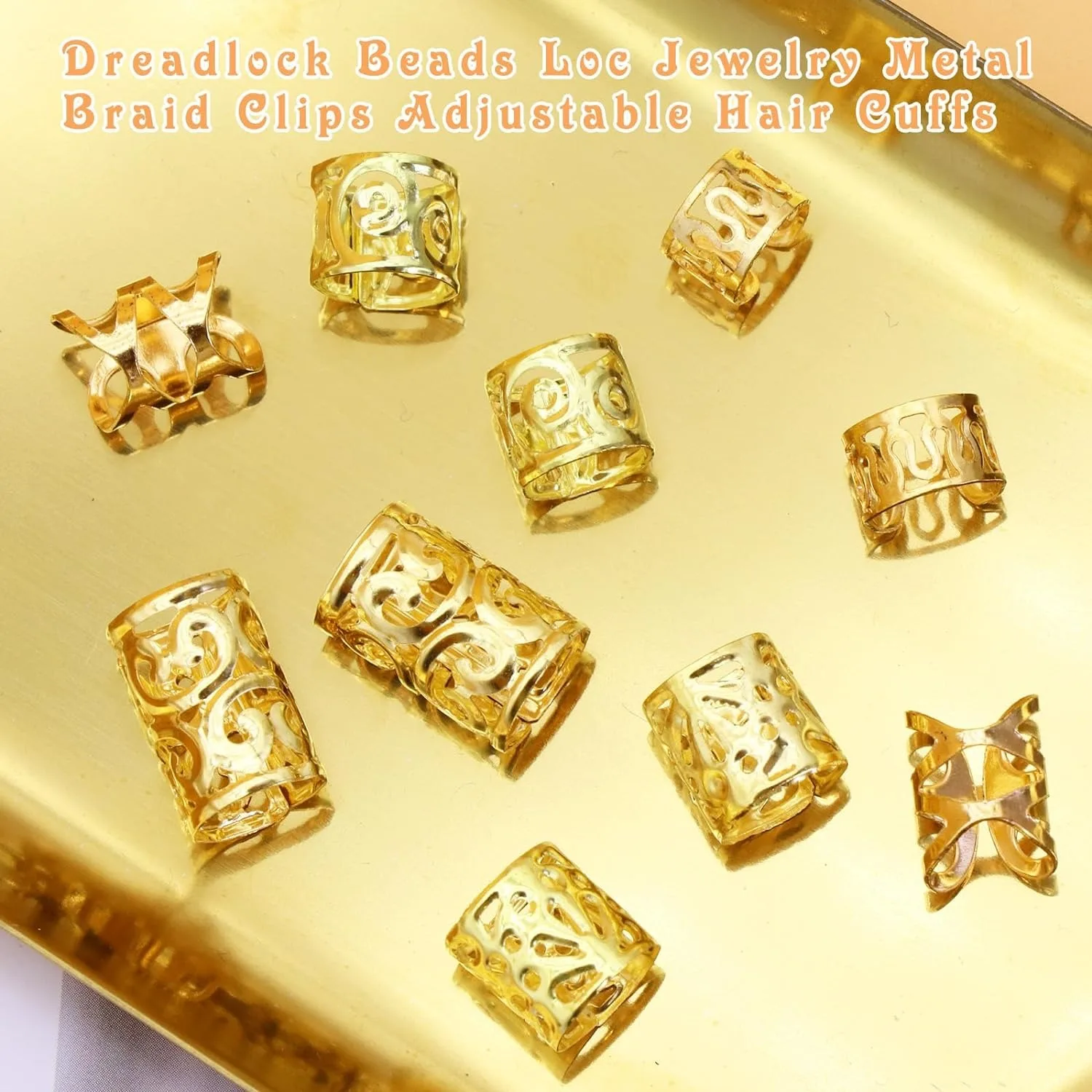 50pcs Dreadlock Hair Rings - Stylish Alloy Hair Accessories Loc Hair Jewelry for Braids for Girls and Women