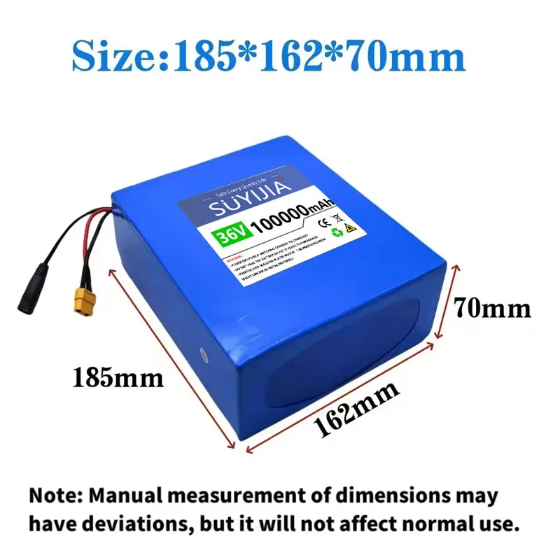 36V 100Ah A-Class 10S8P 1500W Built-In BMS Lithium Battery Pack for Electric Scooters Vehicles Bicycles - Suitable for EVs