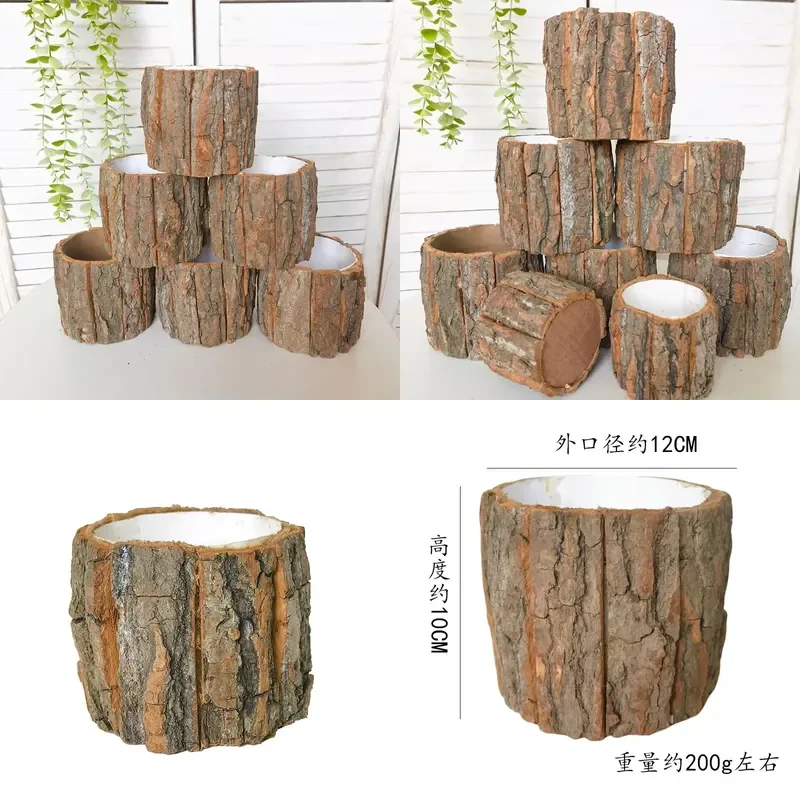for  L-055 Christmas Bark Barrel Bamboo Wood Vase Flower Arrangement Atmosphere Decorative Stump Hug Barrel Stock
