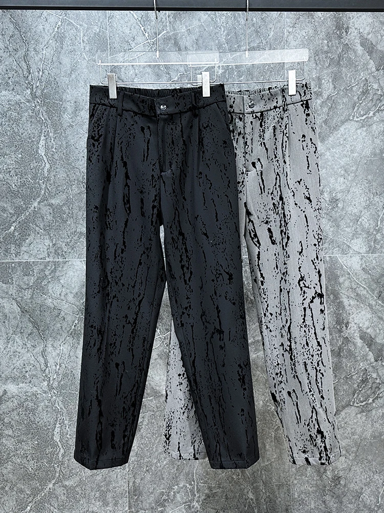 

Винтажные брюки с принтом тай-дай для мужчин: повседневные прямые длинные брюки, модные, удобные, свободного кроя, на молнии, со средней посадкой на талии