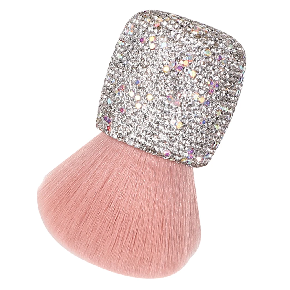 

Pink Mushroom Head Crystal Makeup Brush Powder Blush Applicator Portable Mini Rhinestone Tool Foundation Buffing
