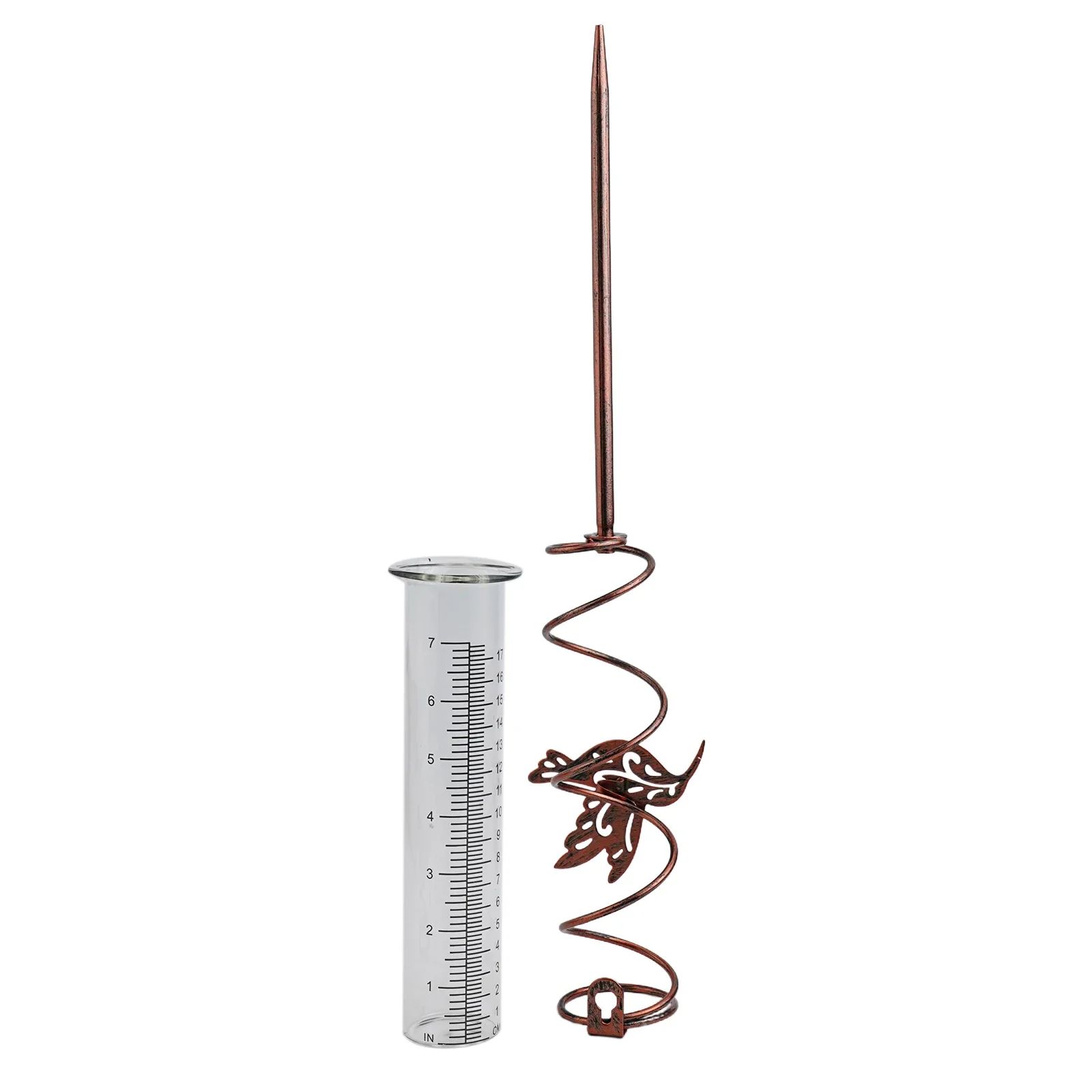 Hummingbird Glass Rain Gauge for Outdoor Garden and Landscaping Floating Meter for Accurate Precipitation Measurement