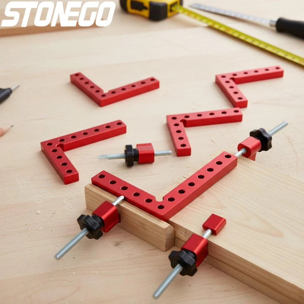 90Degree DIY Woodworking Clamps 6PCS HighStrength Aluminum Alloy RightAngle Fixing Clamps for Wood Splicing Home Projects