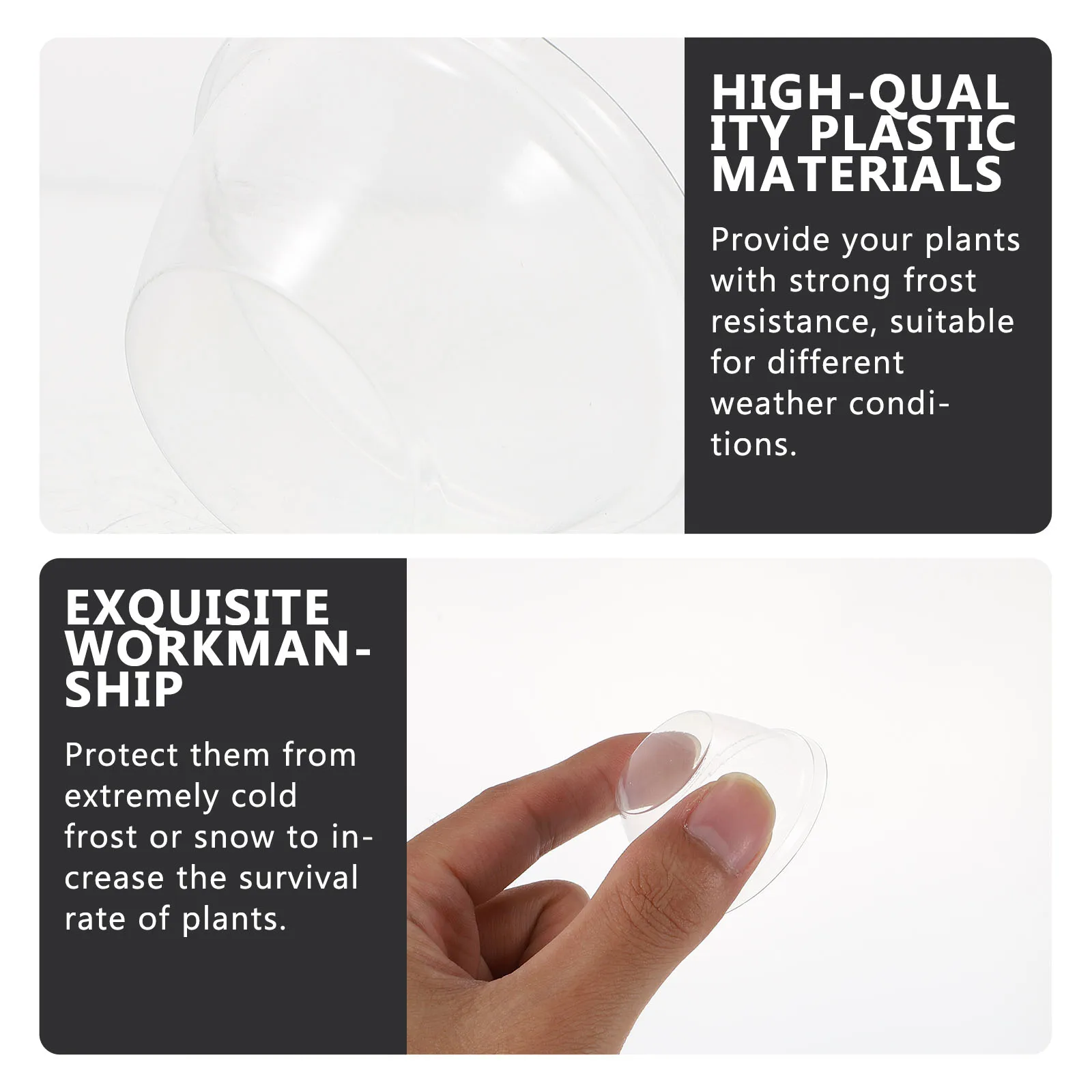 

50pcs Moisture Retention Transparent Covers For Seedling Trays Frost Proof Planting Insulation Heat Preservation Covers For