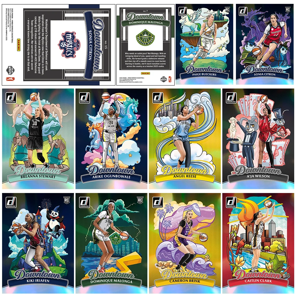 BASKET 2025 Downtown DIY 10Pcs/set Caitlin Clark Angel Reese Kiki Iriafen Sonia Citron Collectible Card Basketball Holiday Gift