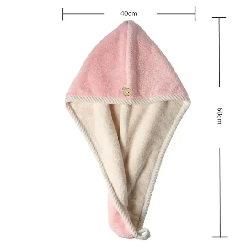 Strong Absorbent Hair Dry Cap Double Thick Hair Dry Towel Double Sides Use Hair-Drying Cap Multi-color Double Sides Use Rippled