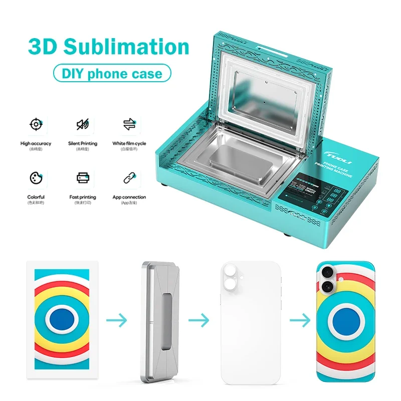 2026 Premium Products TuoLi Factory Smart Vacuum Heat Press  Blank 3D Sublimation Machine for Custom Mobile Phone Case