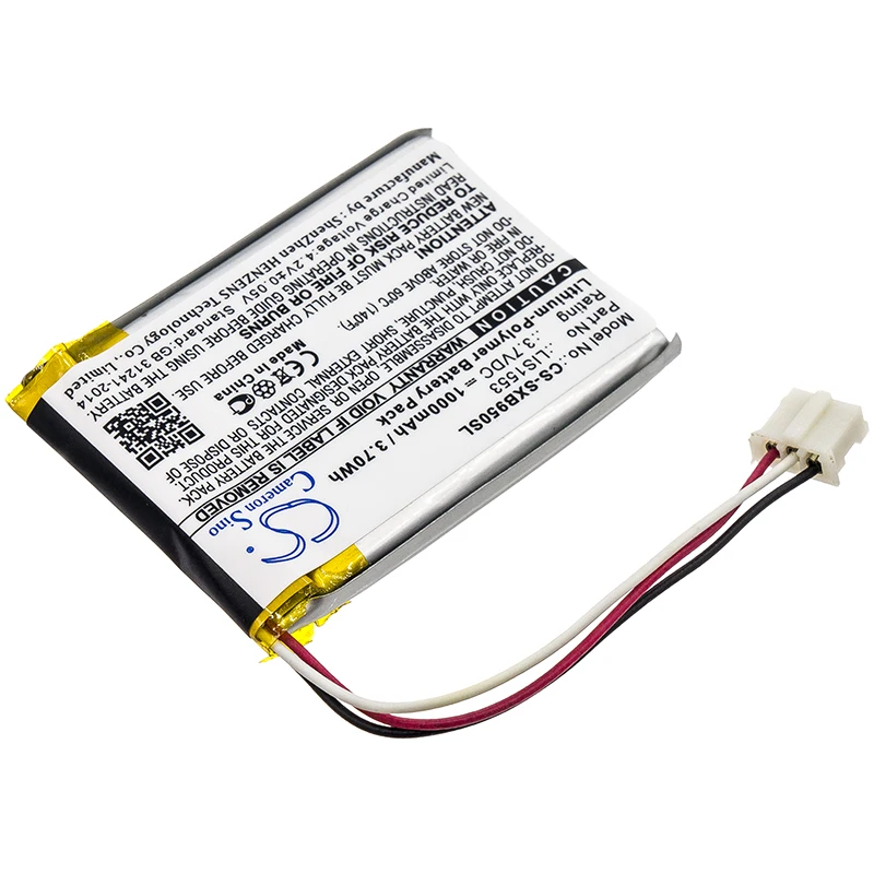Wireless Headset Battery For Sony:MDR-XB950N1,WH-CH700N,SRS-WS1,SRS-X1,A-2215-026-A,LIS1553,LIS1553(SY6),LIS1553HNPCS,--1000mAh