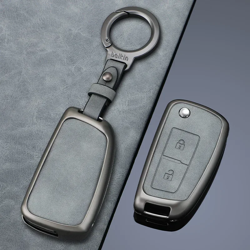 

Alloy Leather Car Key Case Cover Shell Fob For Nissan Qashqai J11 X-trail Murano Maxima Tiida Altima Quest Juke Geniss Keychain