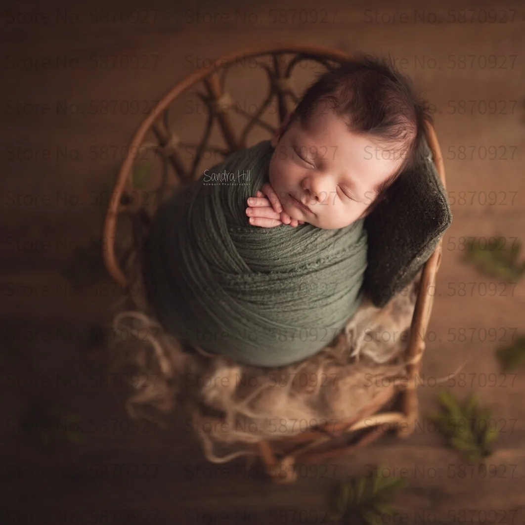 Newborn Photography Props Rattan Chair Bamboo Bed Bebe Basket Container Girl Boy Posing Studio Shooting Photo Props Fotografia