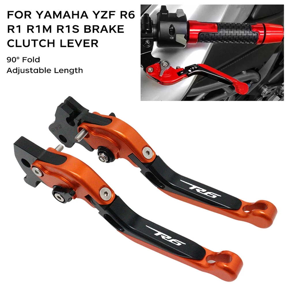 

Motorcycle Brake Clutch Lever For Yamaha YZF R6 2017-2022 R1/R1M /R1S 2015-2022 CNC Extendable 90° Folding Handle Levers Set