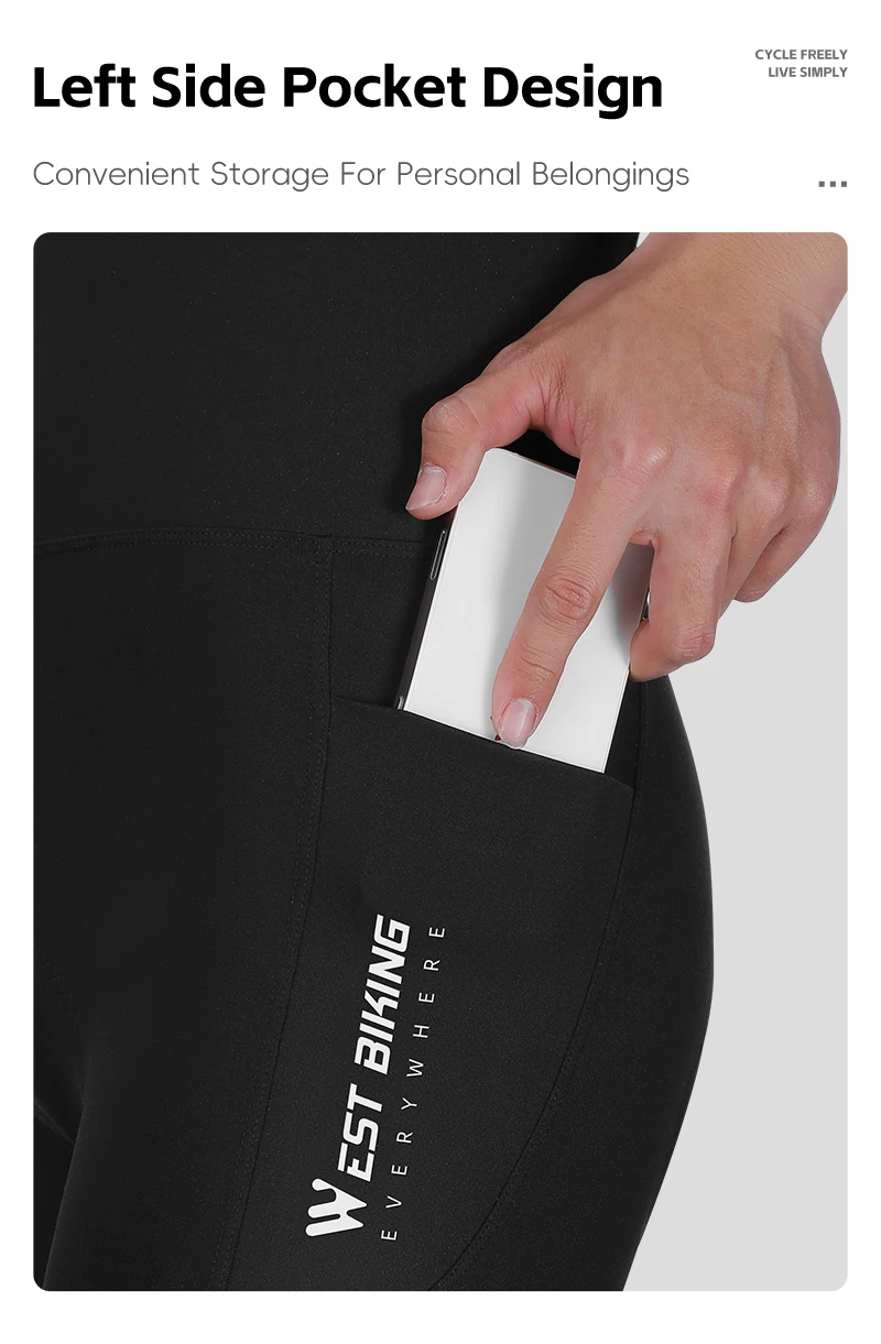 WEST BIKING Herren-Radhose, schnell trocknend, atmungsaktiv, gepolsterte Fahrradhose für Straßen- und Mountainbike-Fahrten im Sommer, leicht – Detail 8