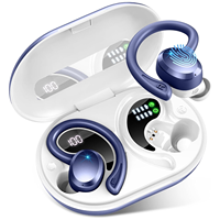 Wireless Earbuds, Bluetooth 5.3 On-Ear Headset, Noise Cancelling Mic, 48H Playtime Sports Headphones for Workout/Running.