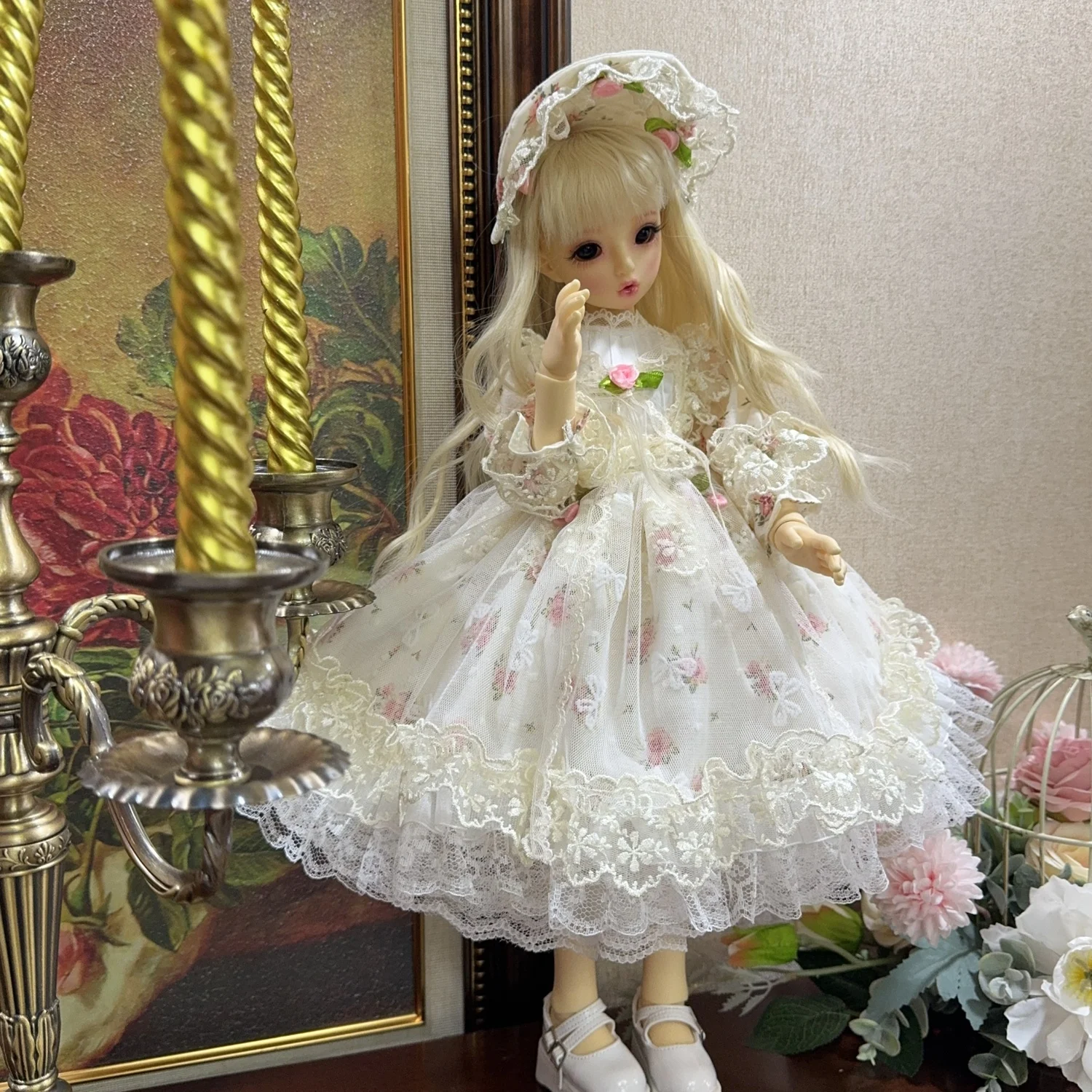 

Платье 1/6 1/4 1/3 BJD + кукла-шпилька, милый многоцветный набор для 1/3 1/4 1/6 BJD SD DD 1/6, аксессуары для кукол Blythe (2 точки)
