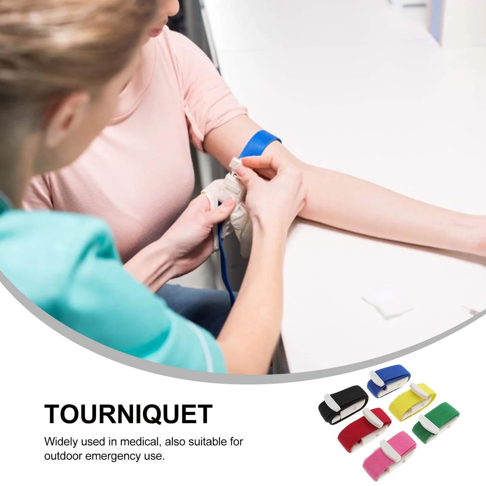 

6Pcs Elastic Tourniquet Medical Emergency Stop Bleeding Buckle Style Quick Release Durable Outdoor Nylon Tourniquet