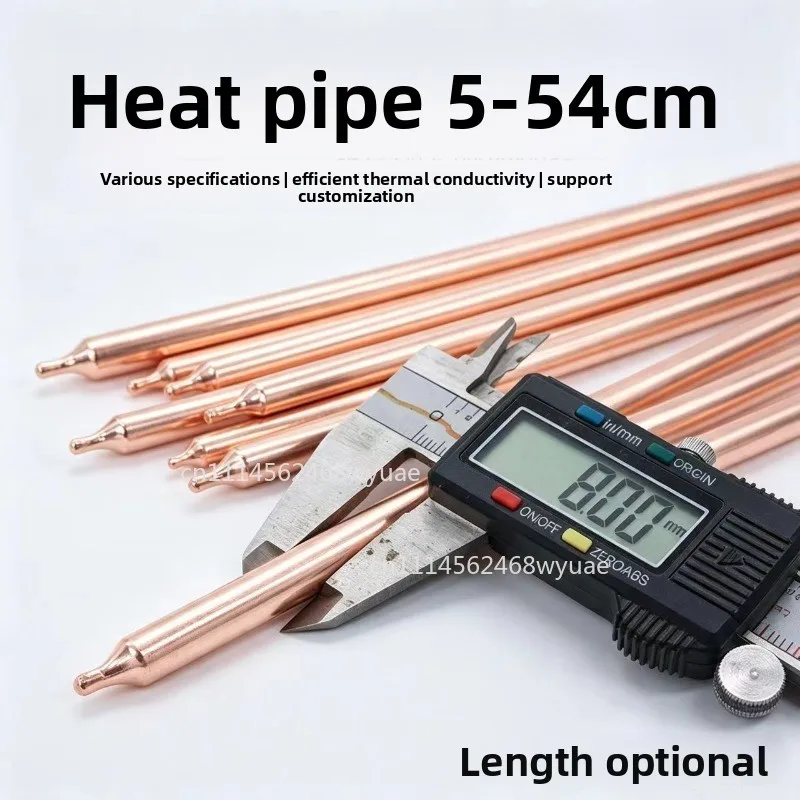 5pcs Diameter 8mm*50-500mm Pure Copper Tube Heat Pipe Radiator / Diy Heatpipe / LED Heat Thermal Conductivity Copper Tube