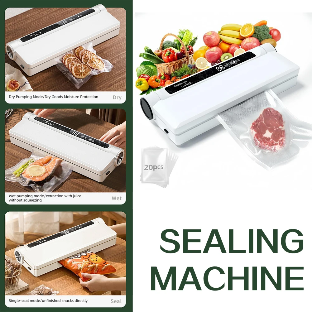 

One-Touch Automatic Sealing Food Saver Vacuum Sealer Extend The Freshness Of Fresh Meat Dry-Wet Separation Grade Vacuum Sealer