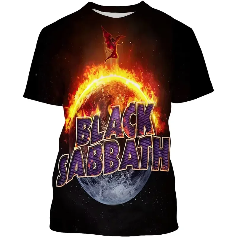 3D Printed 2026 Summer New Fashionable Black Sabbath Men's T-shirt Hip Hop Casual Cool Short Sleeve Tee Top Streetwear