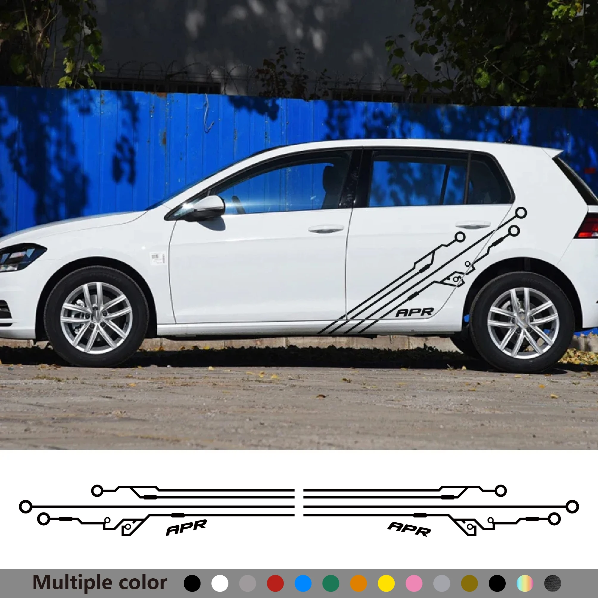 

2PCS Car Door Side PVC Stickers For Volkswagen VW Golf 4 5 6 7 MK7 MK4 MK2 MK6 Tuning Auto Decor Accessories Vinyl Film Decals