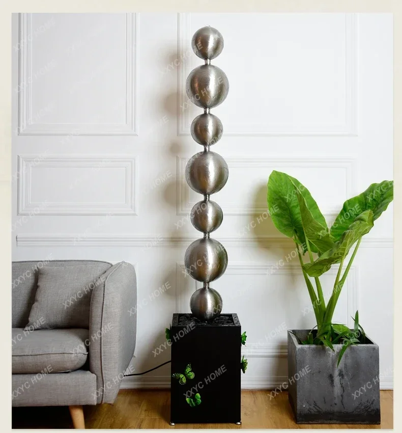 Decoraciones, decoración de sala de estar con feng shui, decoración de estudio, fuente de suelo a techo, elemento acuático, dispositivo de circulación de agua