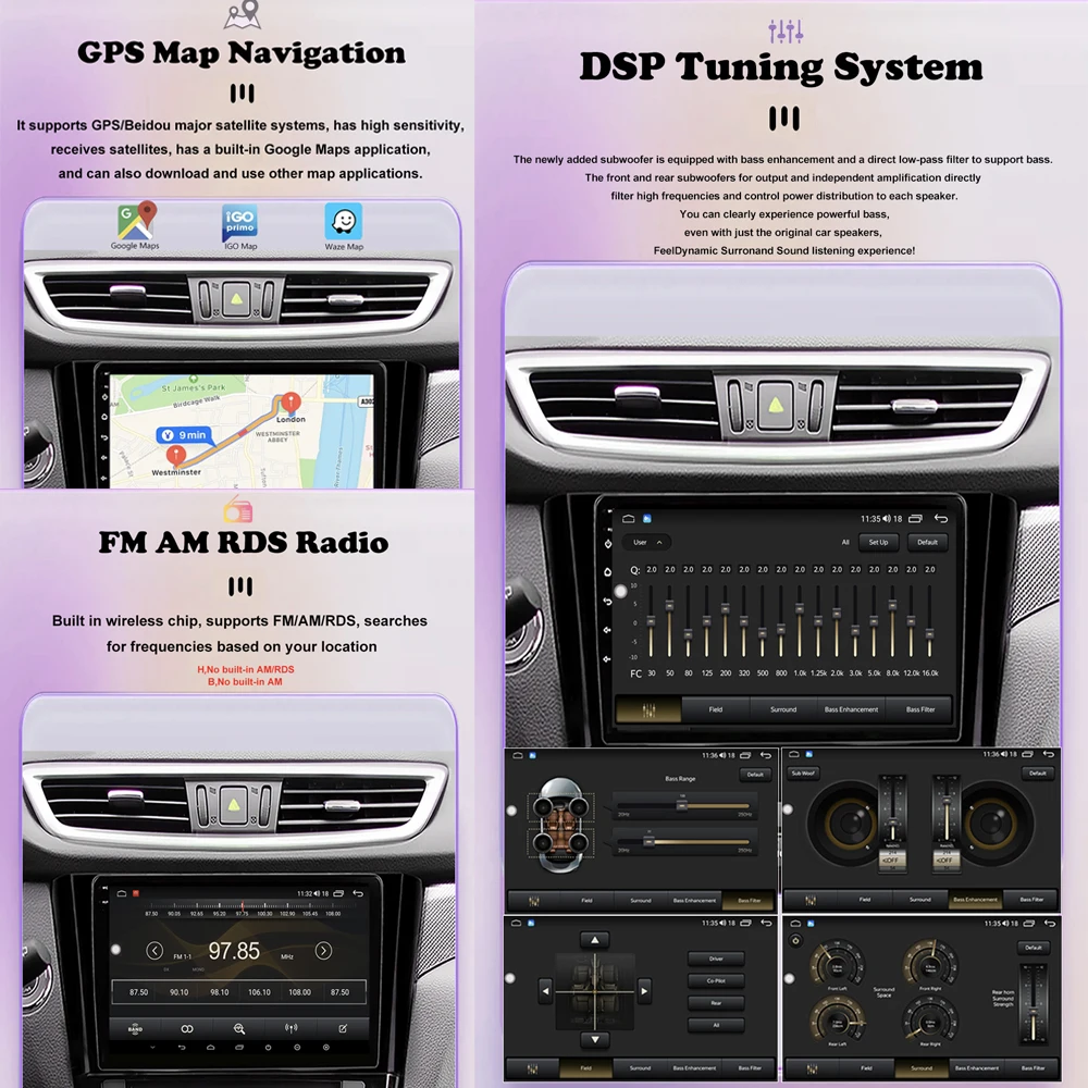 Android Auto Carplay para Renault Clio, Auto-rádio, Leitor multimídia, Estéreo, Áudio, Vídeo, Renault Clio 3, 4, 2012-2015, 2016-2018, No 2 Din