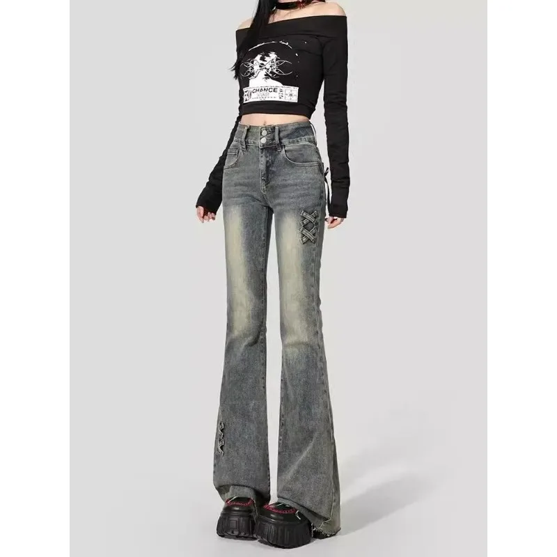 

Women's High Waisted Flare Jeans Retro Slim Fit Bootcut Denim Pants