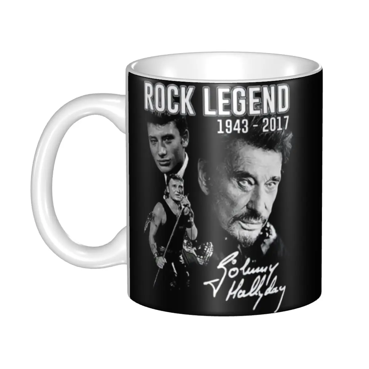 Custom Johnny Hallyday Mugs DIY French Singer Rock Music Ceramic Milk Tea Coffee Cup Outdoor Work Camping Tea Mug