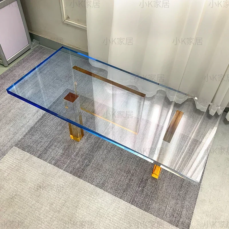 Acrylic Gradient CoffeeModern Living Room Sofa Side Table Villa Exhibition Hall Designer